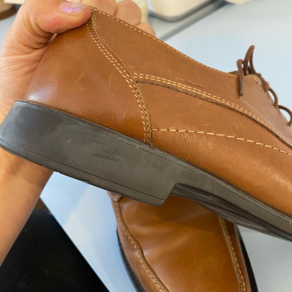 COPY - QUALITY!💙👖JOHNSTON & MURPHY! LACE UP DRESS SHOES!👖💙9.5 TAN LEATHER SHOES… - Picture 13 of 16